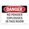 Signmission Safety Sign, OSHA Danger, 12" Height, Aluminum, No Powder Explosives In This Room, Landscape OS-DS-A-1218-L-2332 - alternate 1